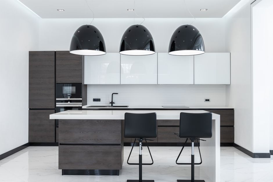Modern kitchen cabinets in an elegant home